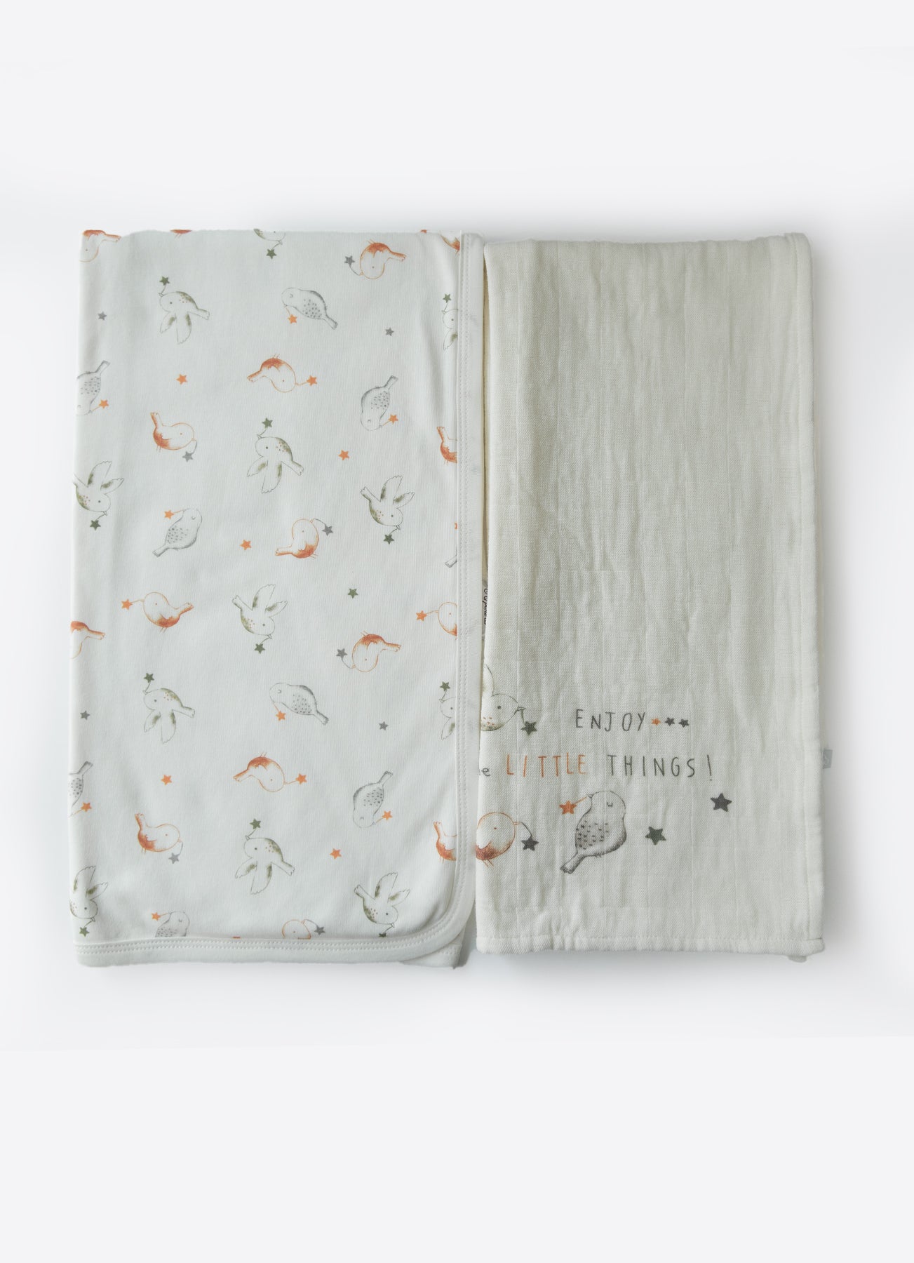 kitikate Organic Little Bird Blankets 2Pack S98023 kitikate.uk